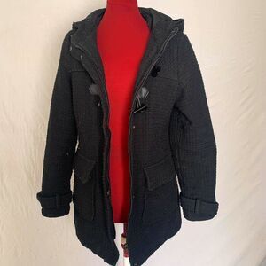 Black Pea/Duffle Coat with Hood